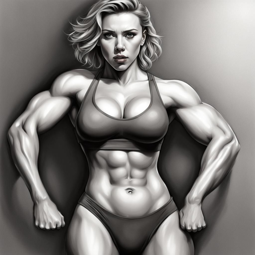 Realistic Muscular Woman with Defined Physique