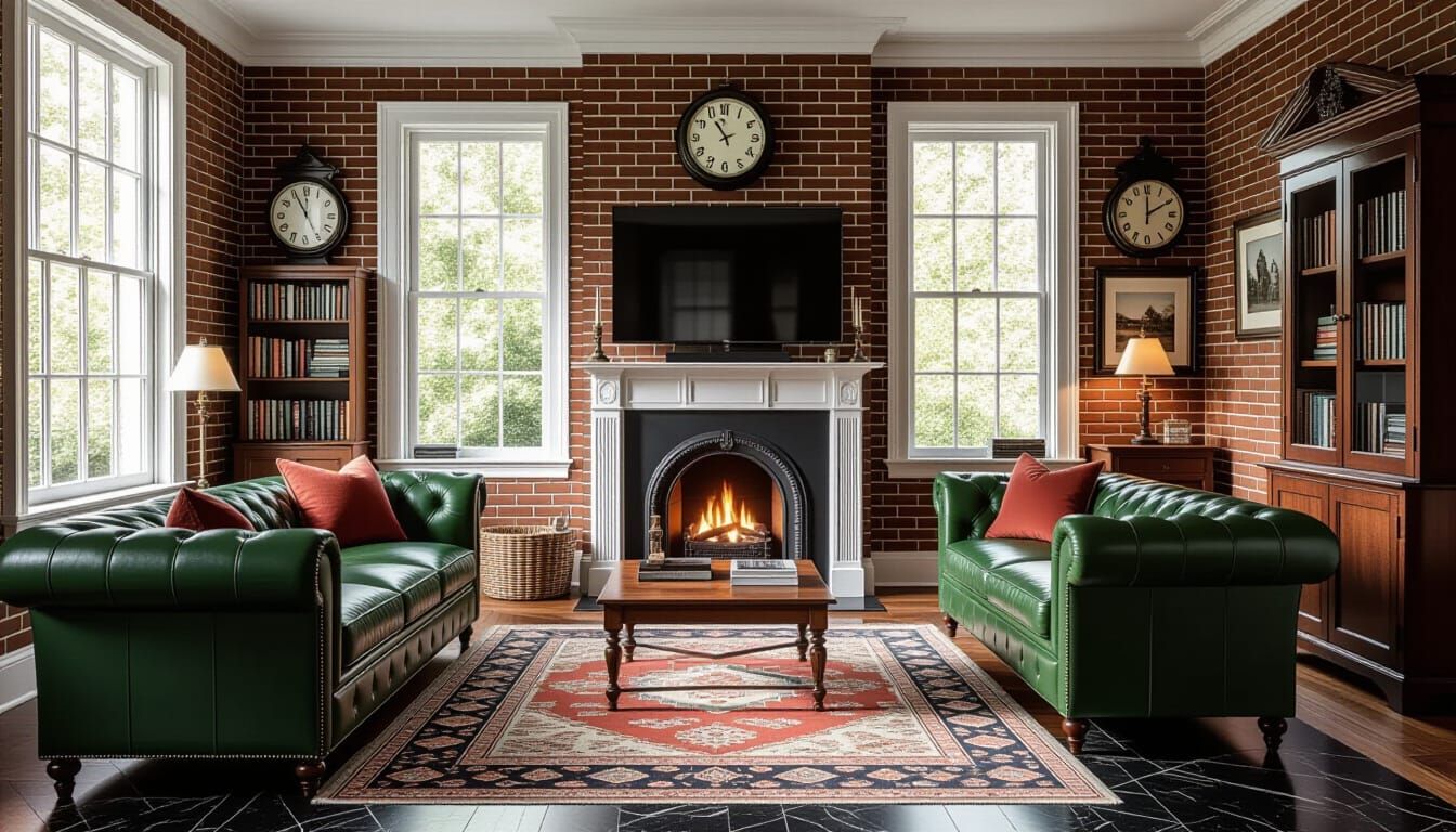 Victorian Living Room with Modern Comfort Cinematic View