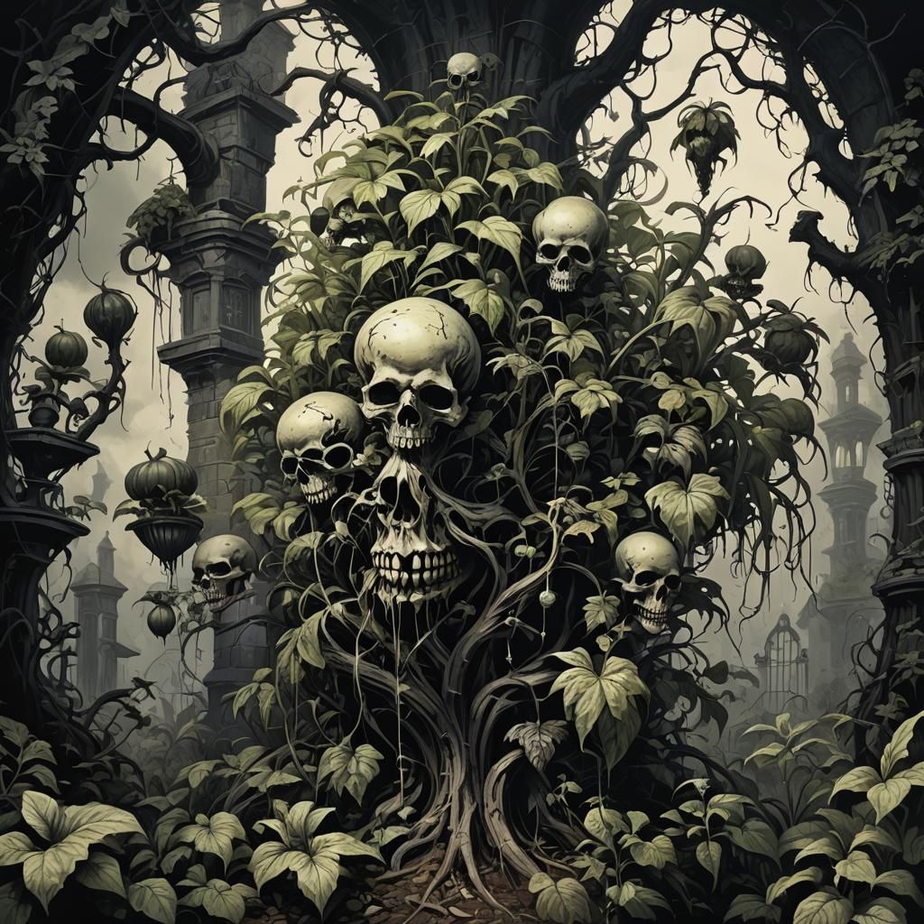 Creepy Gothic Garden of Poisonous Plants