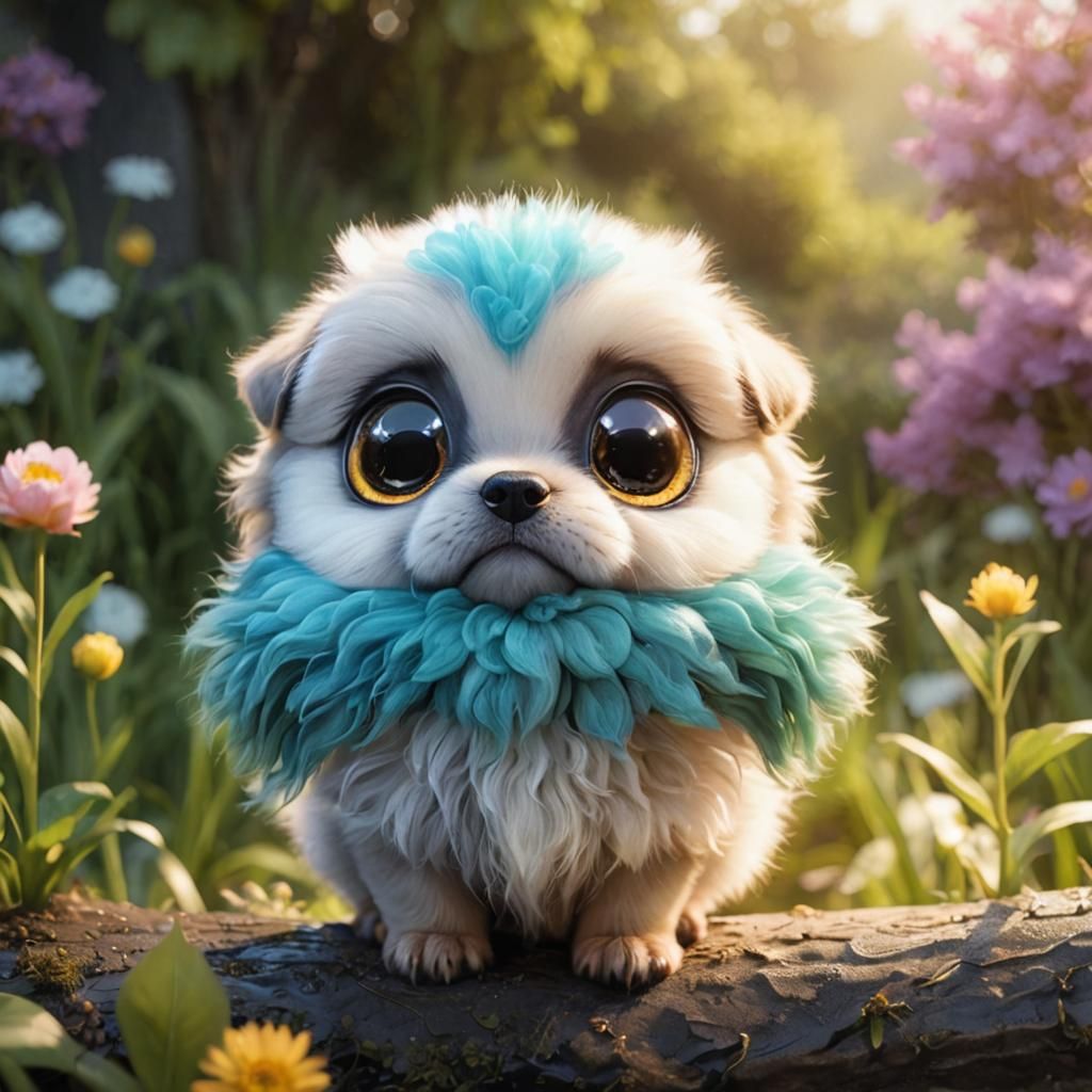 Adorable Black Puppy with Huge Eyes