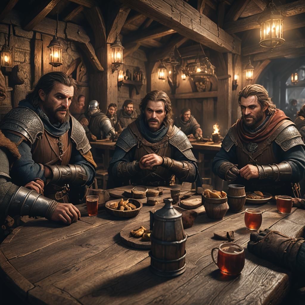 Medieval Ruffians in a Tavern: 3D Game Art