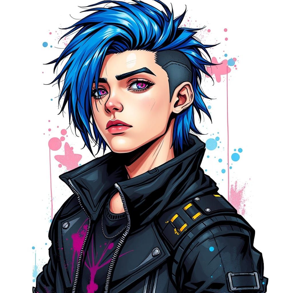 Cyberpunk Hero in Vibrant Armor