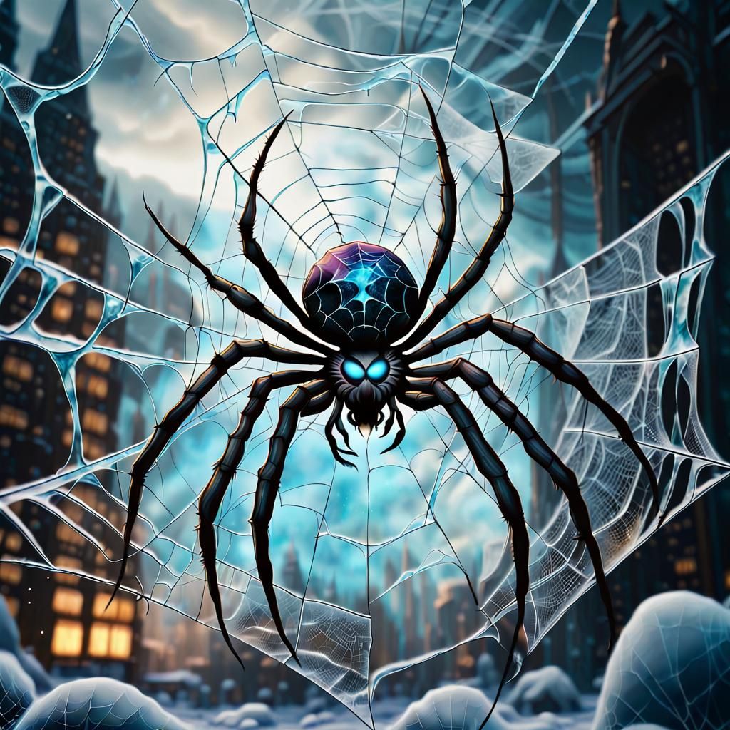 Spider's Web Hanging Over Gotham City