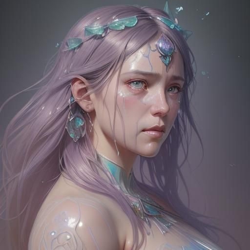 Art Nouveau Tarot Goddess Crying Tears