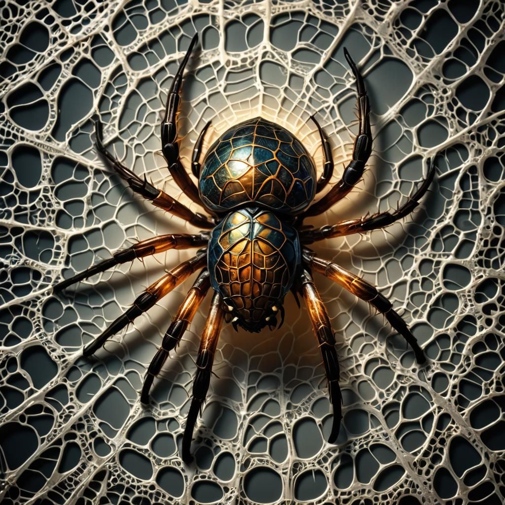 Bioluminescent Spider Lamp in Macro Photography