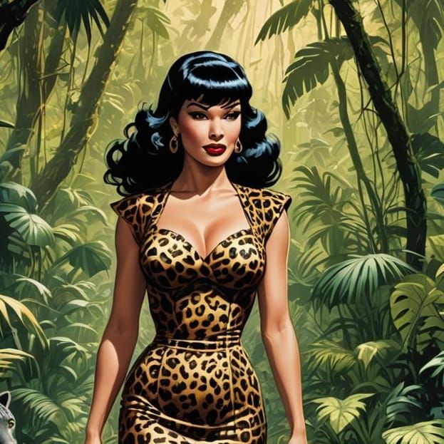 Bettie Page in Jungle, Comic Book Art
