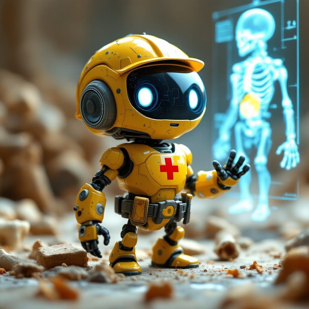 Futuristic Medical Nanobot in Industrial Landscape