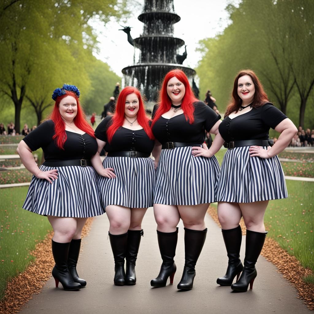 Chubby Witches Gather in Elaborate Park