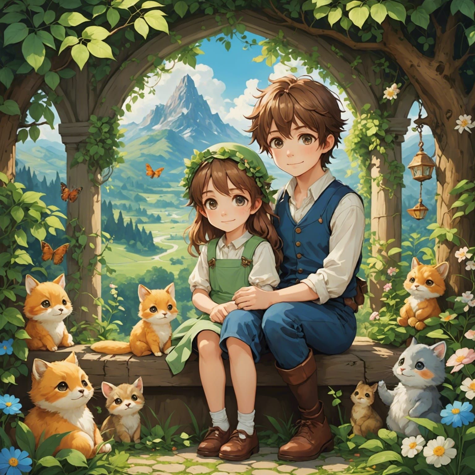 Nursery Mural in Renaissance Anime Style