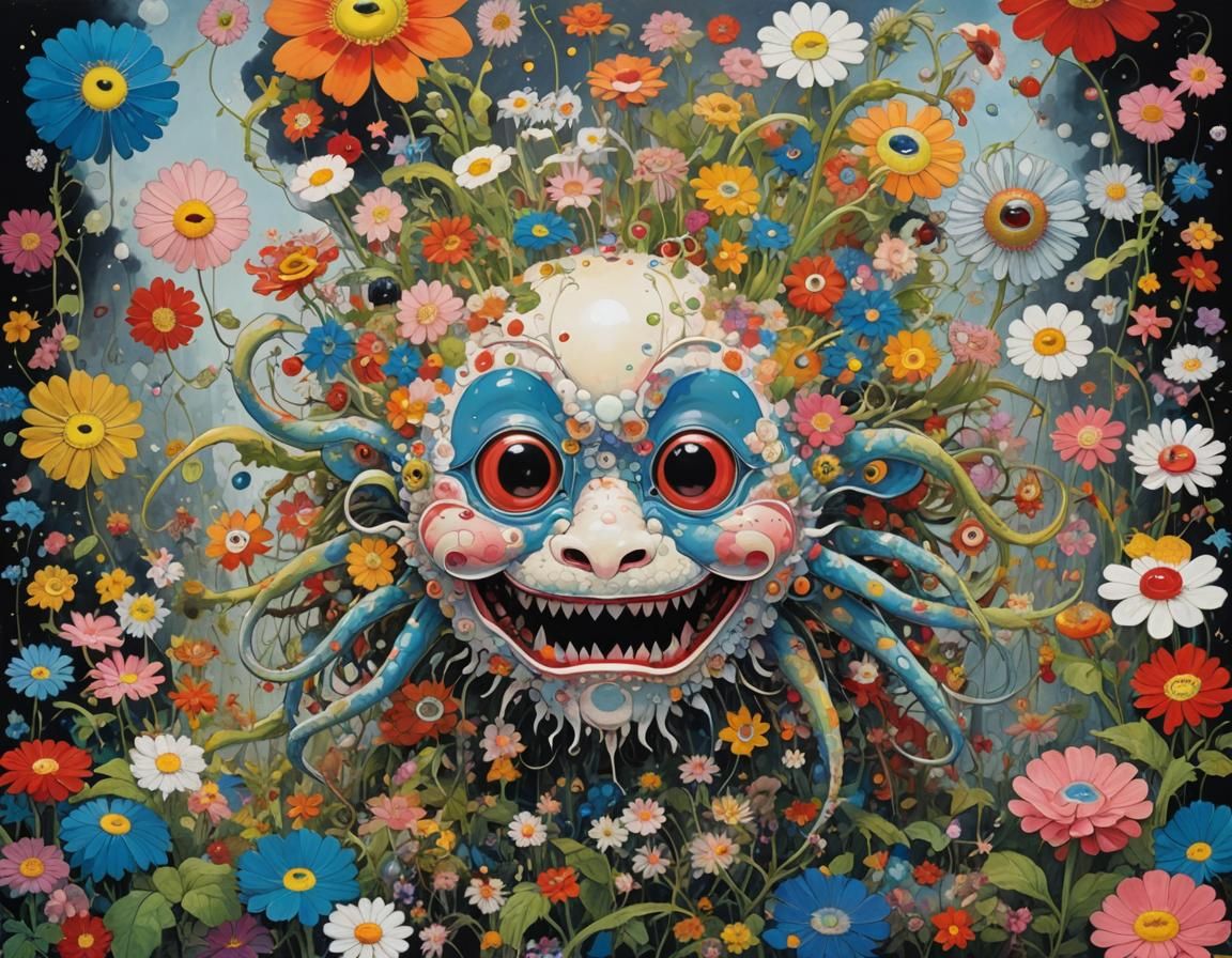 Surreal Creature in Japanese Pop Art Style