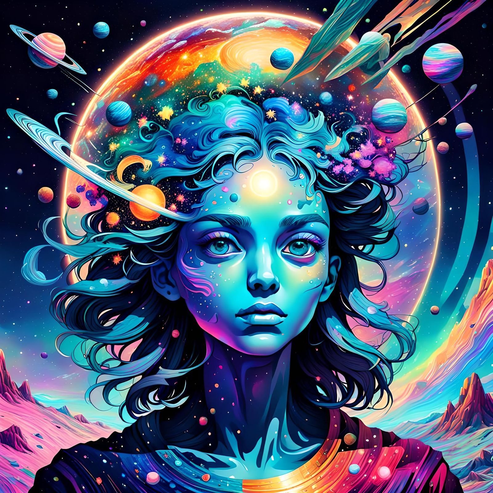 Holographic Glitch Art Universe in High Resolution