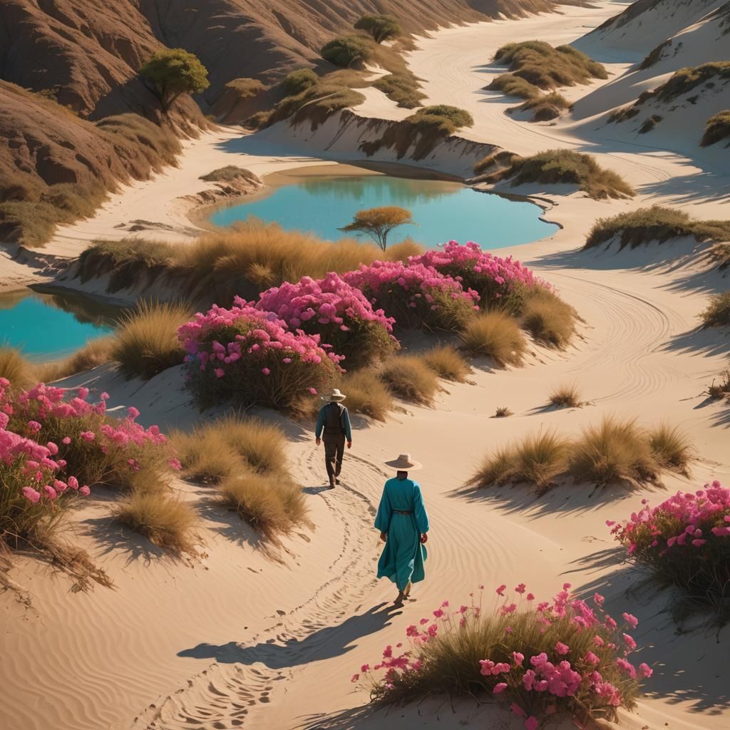 Idyllic Golden Hour Landscape with Winding Path