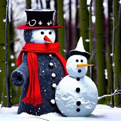 Melting Snowman Under Moon, Millar and Burton Style