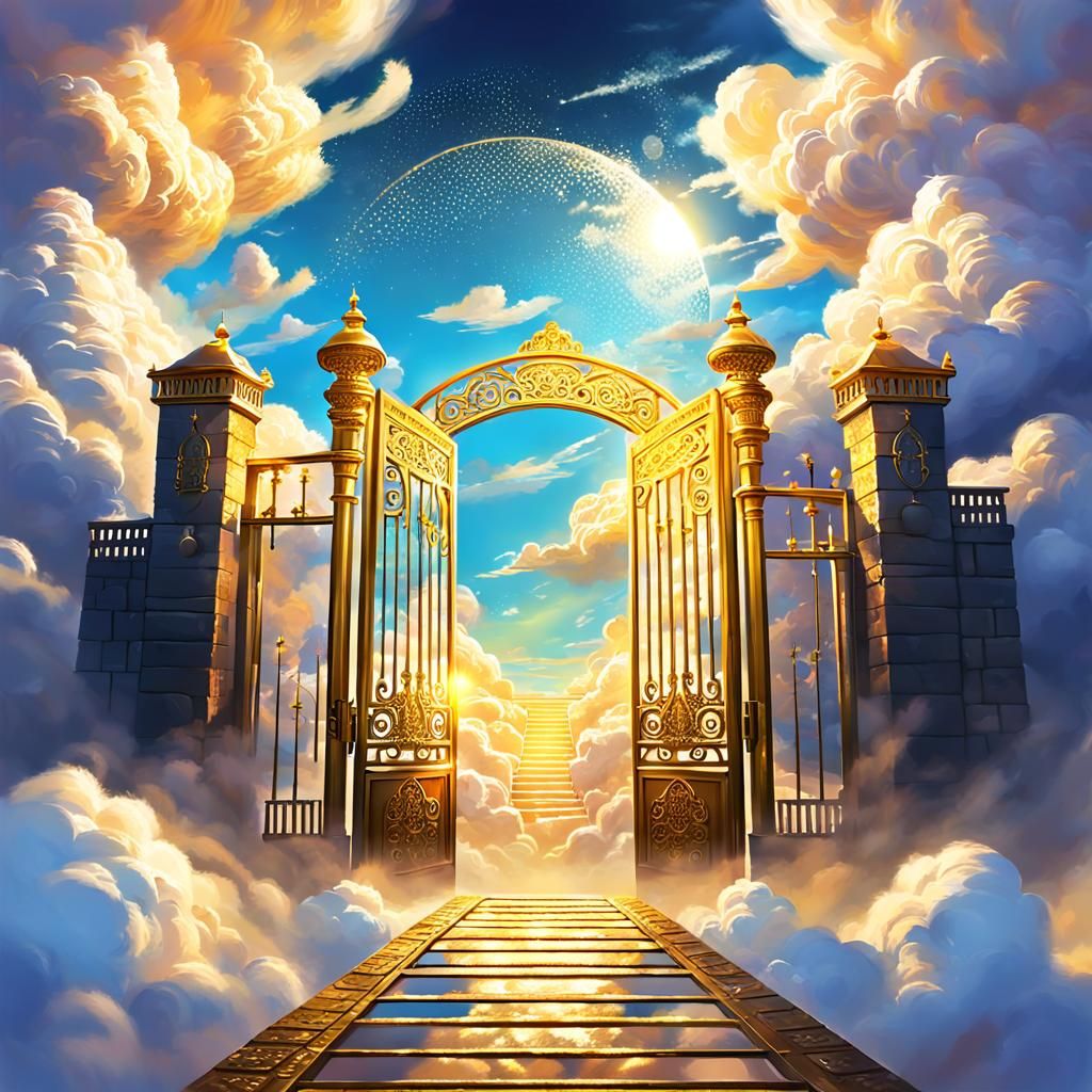 Sky Gate to Golden City Digital Painting