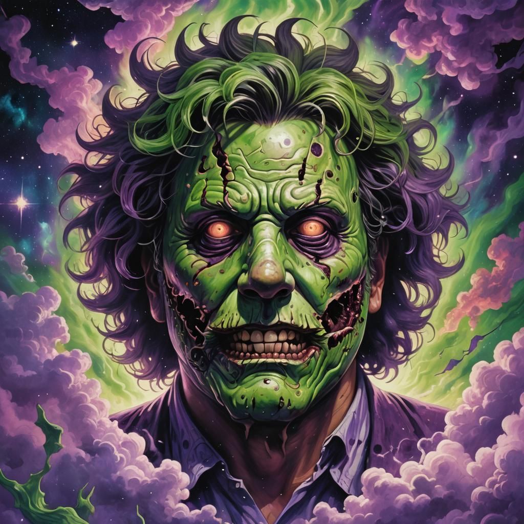 Leatherface in Psychedelic Cosmic Dreamscape