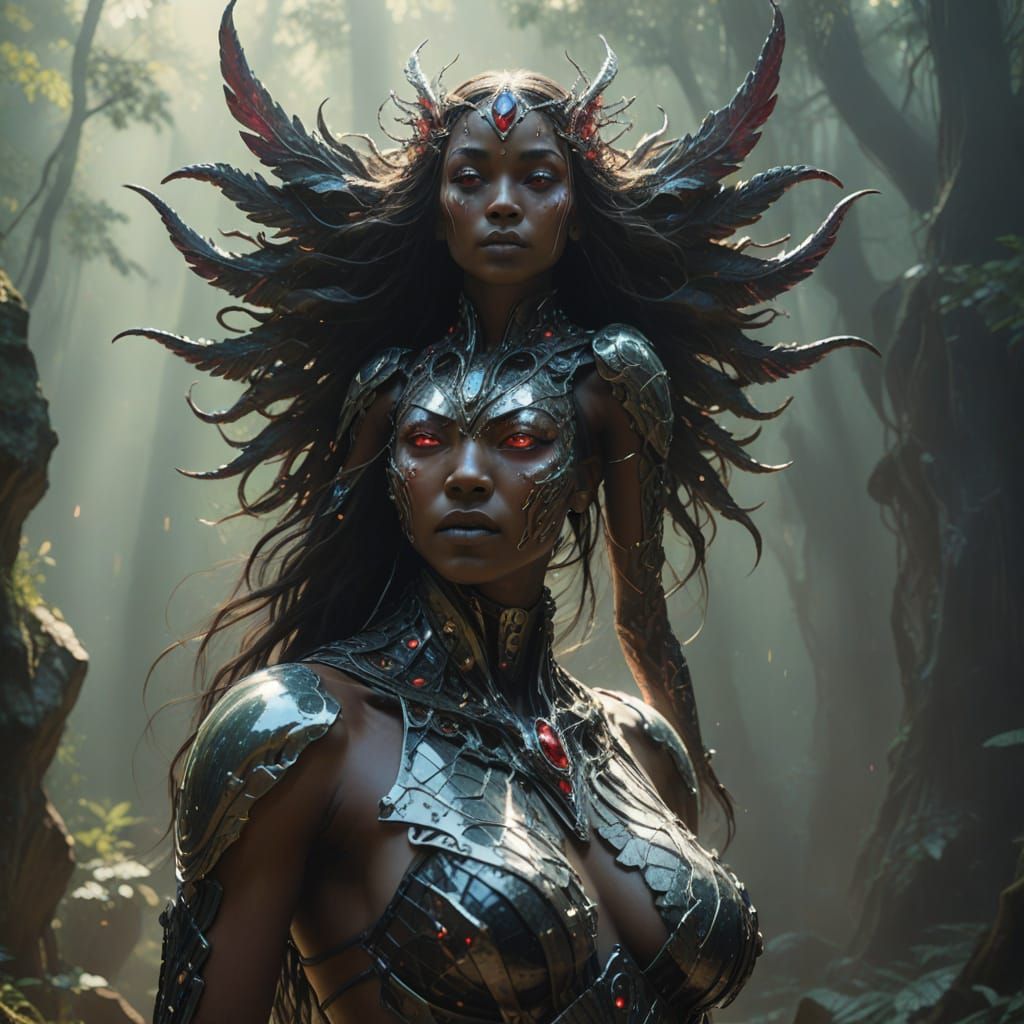 Surreal Goddess of Dark Matter Emanates Ethereal Twin