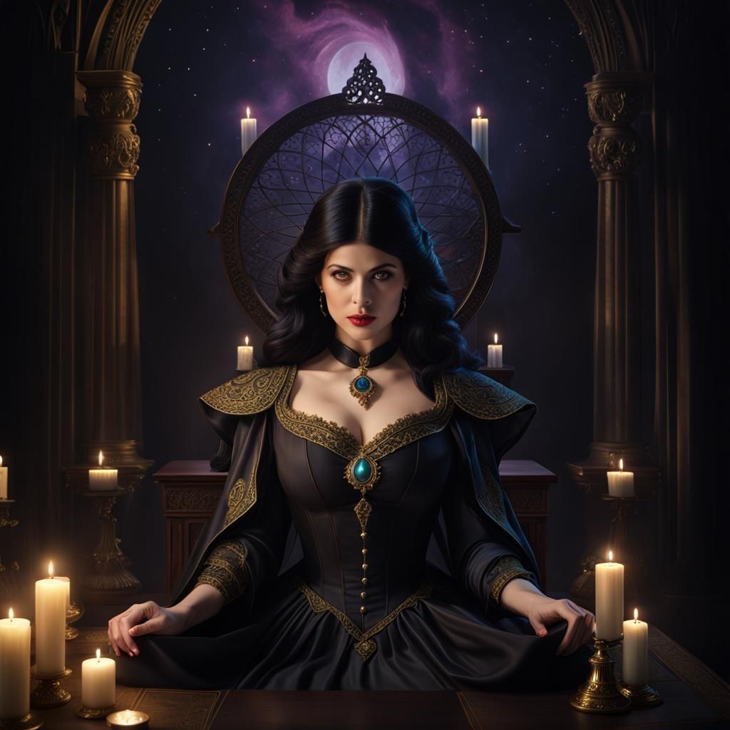 Tarot Reader in Dark Fantasy Style