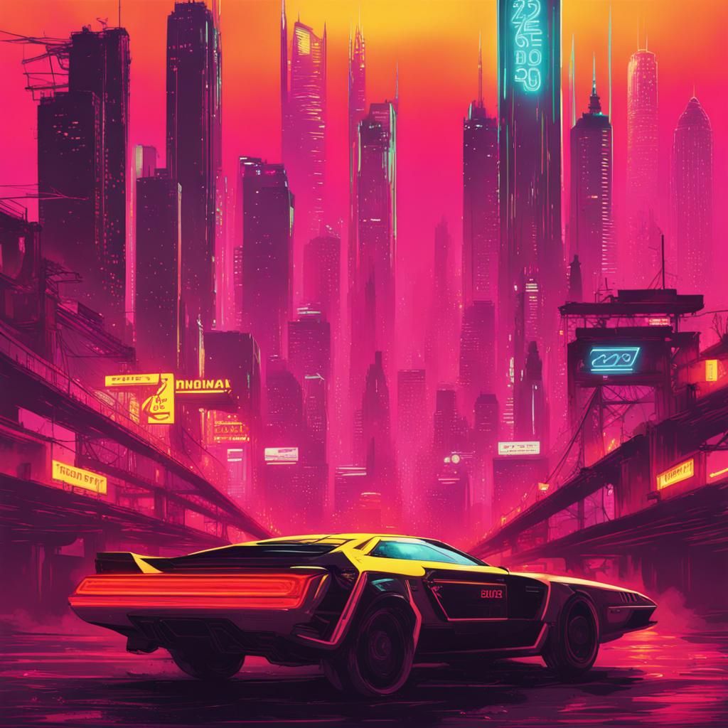 Cyberpunk 2099 Yearbook Cover with Neon Theme