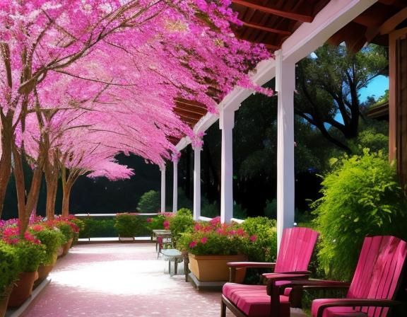 Vivid and Vibrant Veranda Scene
