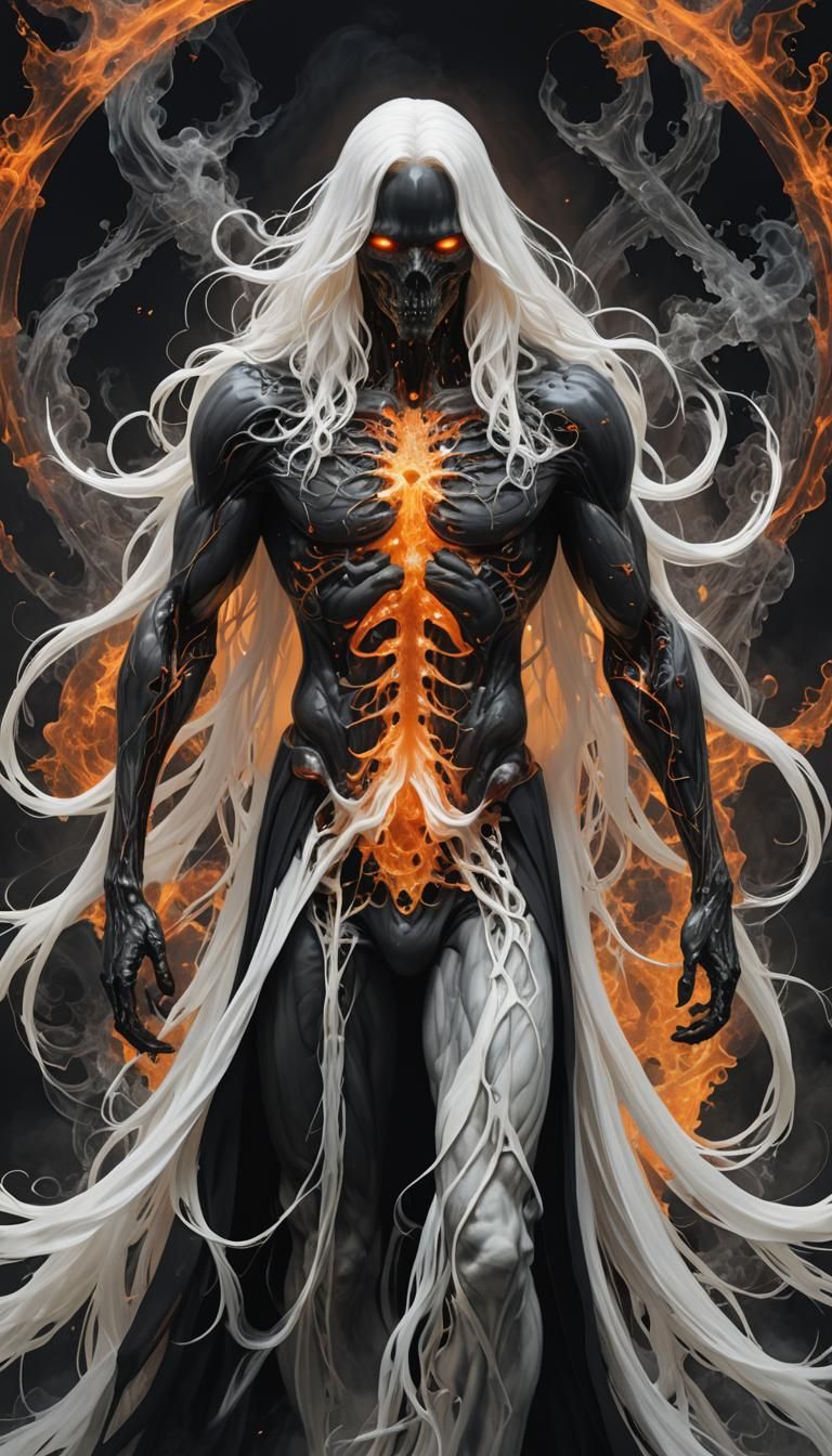 Surreal Vantablack Glass Creature with Plasma Energy