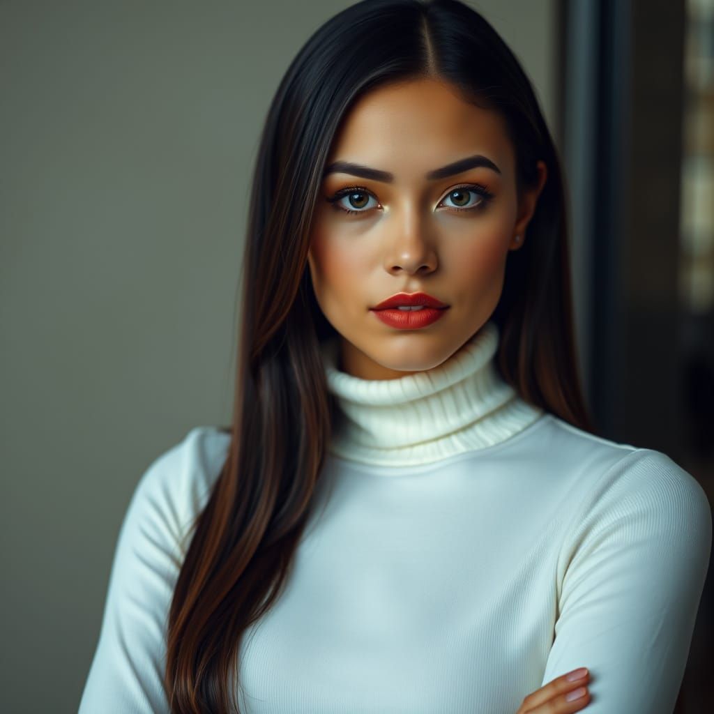 Elegant Young Woman in Formal Attire, Close-Up Portrait