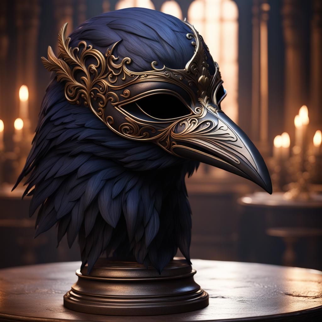 Raven Masquerade Mask Concept Art in Deep Color