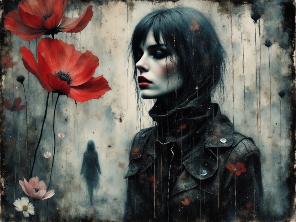 Surreal Female Figure Embodies Chaos in Watercolor and Alcoh...