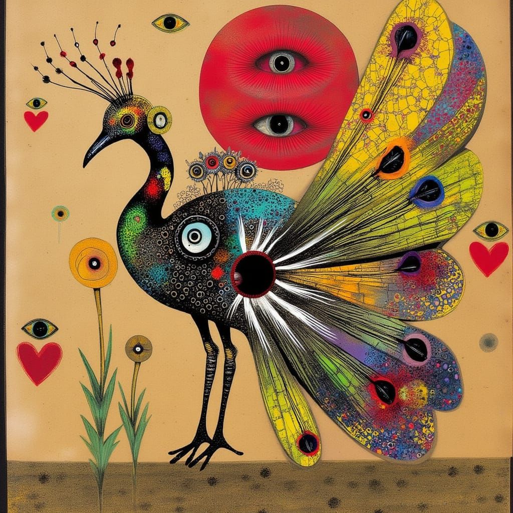 Japanese Phoenix With Biomechanical Elegance