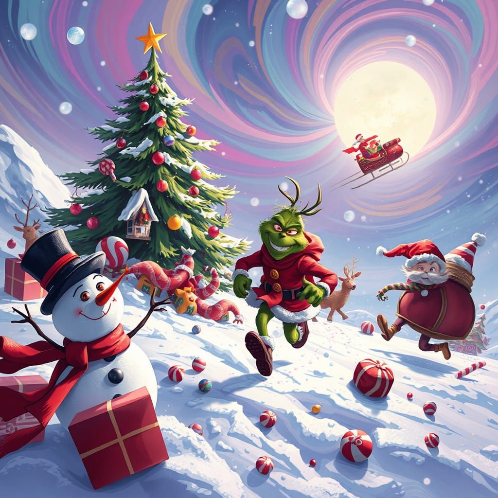 Christmas Chaos Reigns at the North Pole in Vibrant, Whimsic...