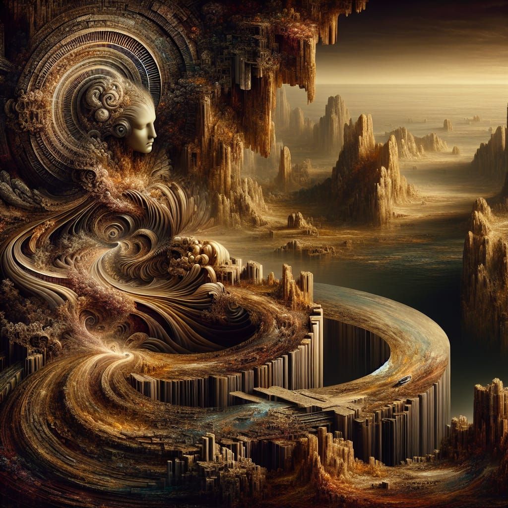 Surrealist Dreamscape: Gigantic Figure Transforms Landscape