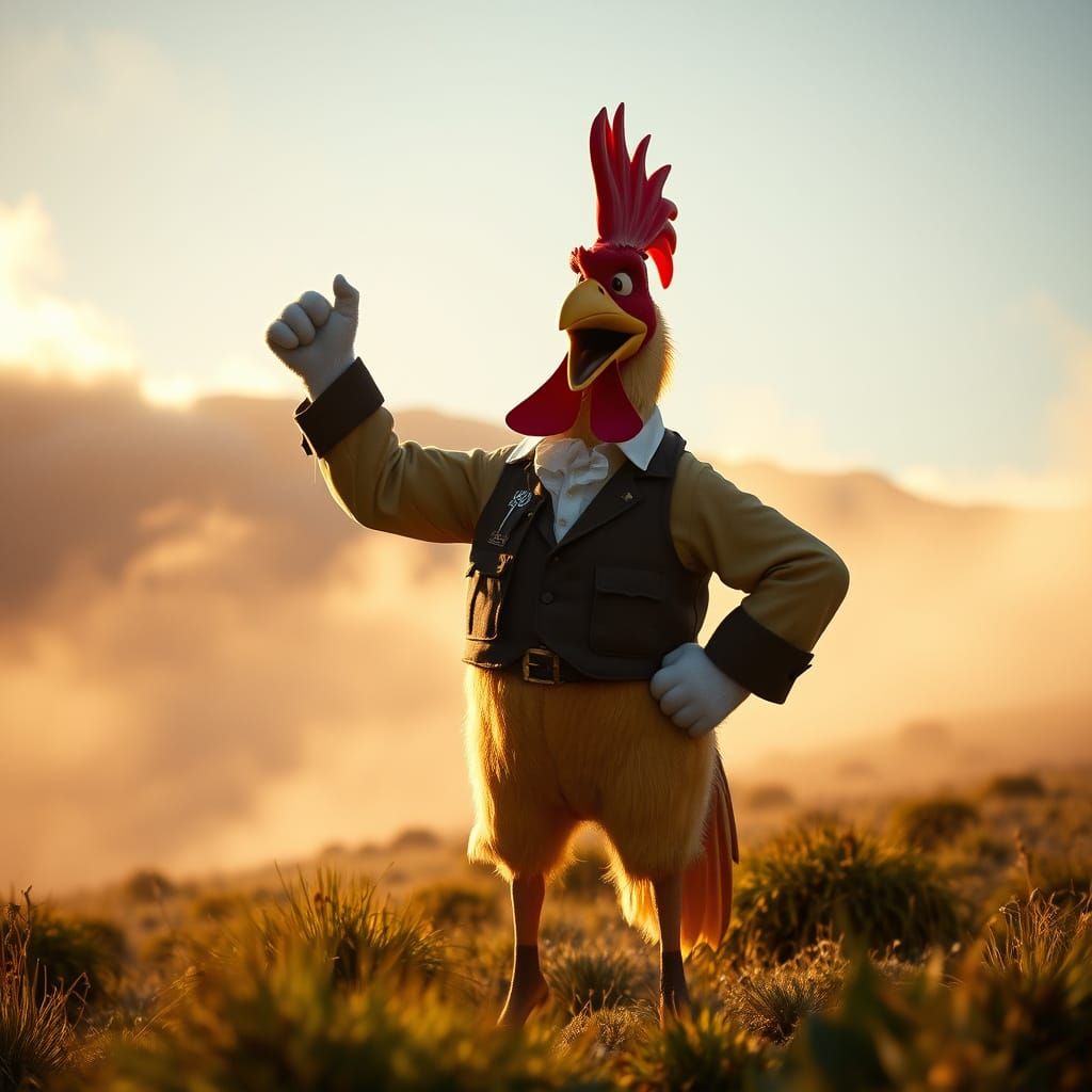 foghorn leghorn Cinematic film still, shot on v-raptor XL, film grain, vignette, color graded, post-processed, cinematic...