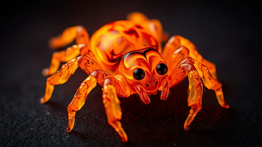 Fiery Spider in a Whimsical Illustration Style