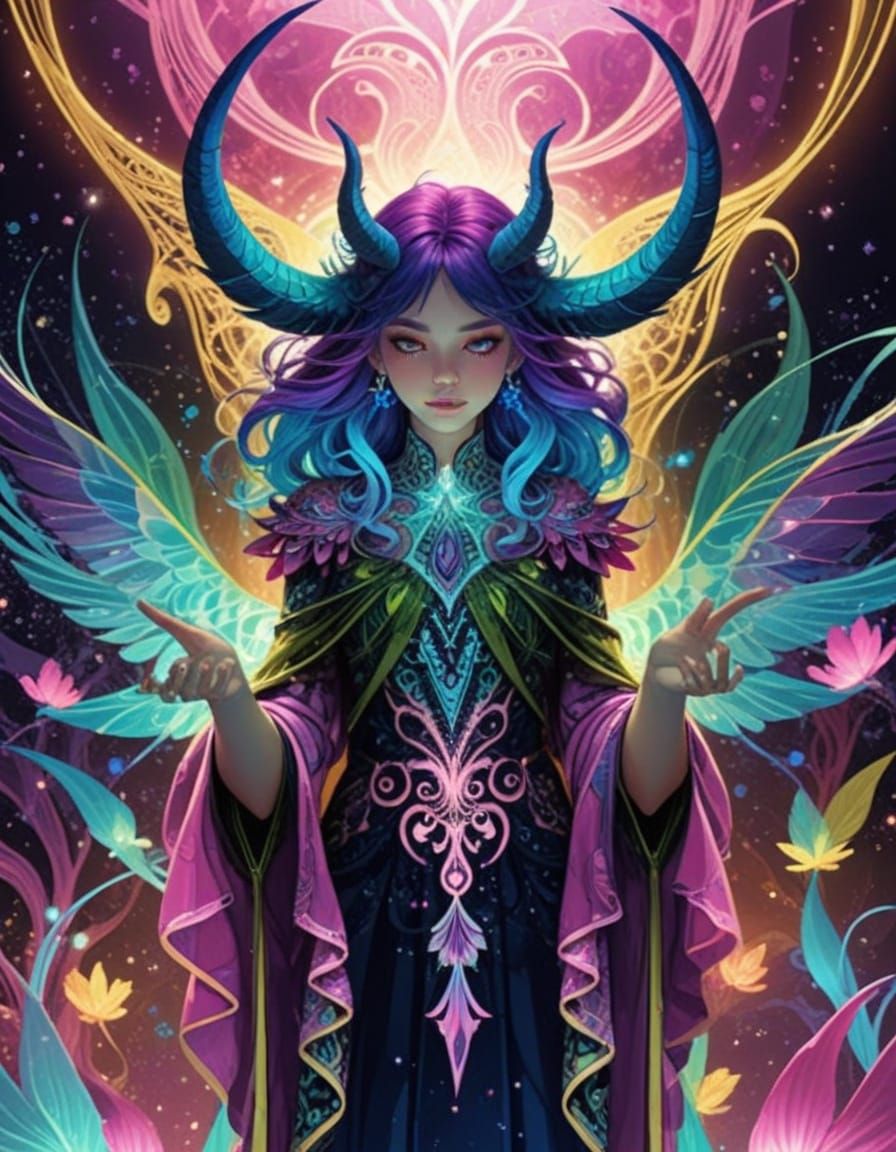 Comic Book Bird in Vibrant, Dreamlike Scenery