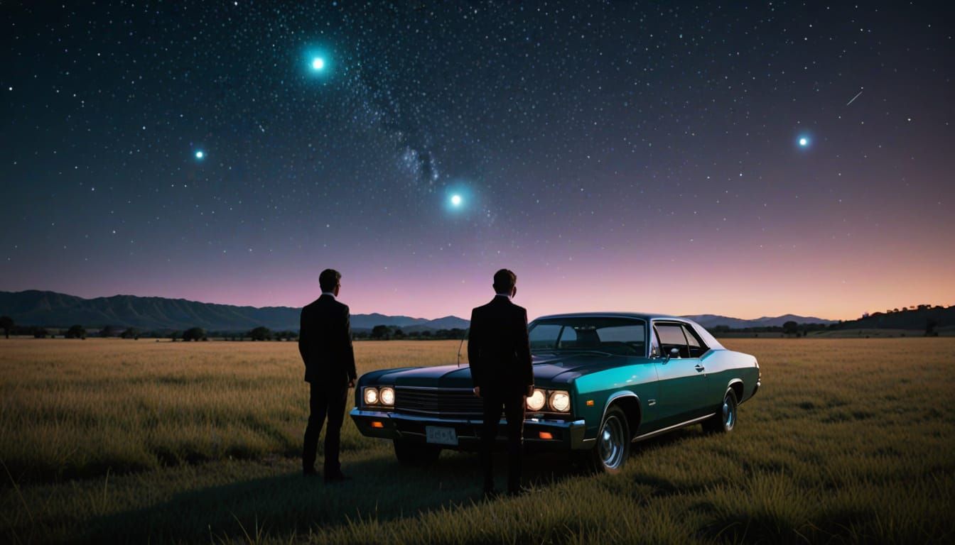 Men in Black Encounter Mysterious Orbs at Night