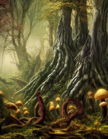 Gothic Chess Pieces in Moody Forest