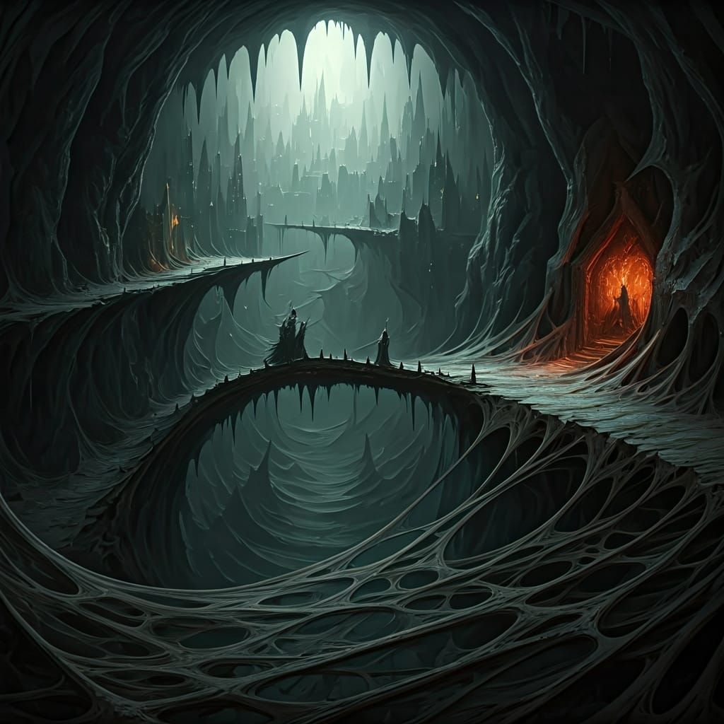 Decayed Undercity Inside a Giant Stalactite