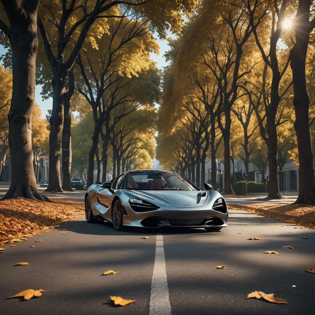 McLaren 720s on Deserted Street: Hyper-Realistic Digital Art