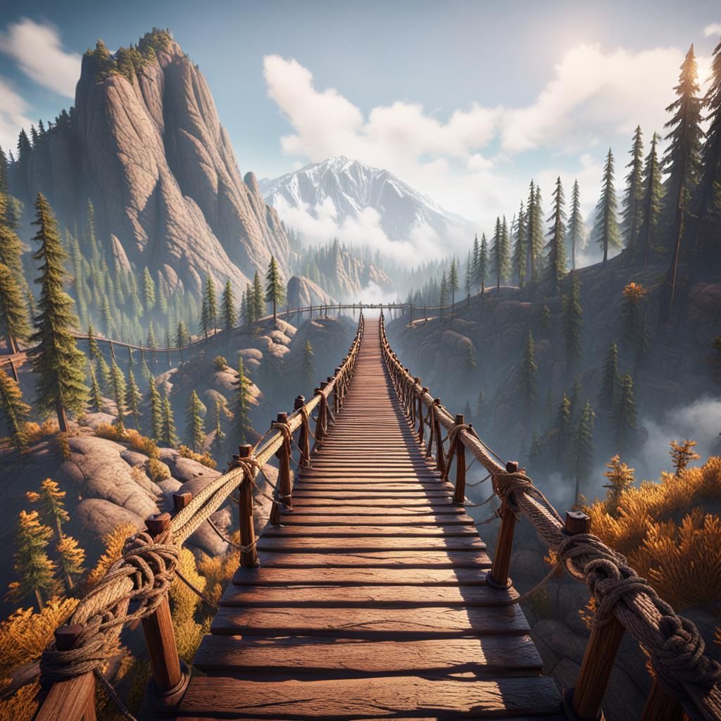 Hikers Escape Forest Fire on Mountain Bridge