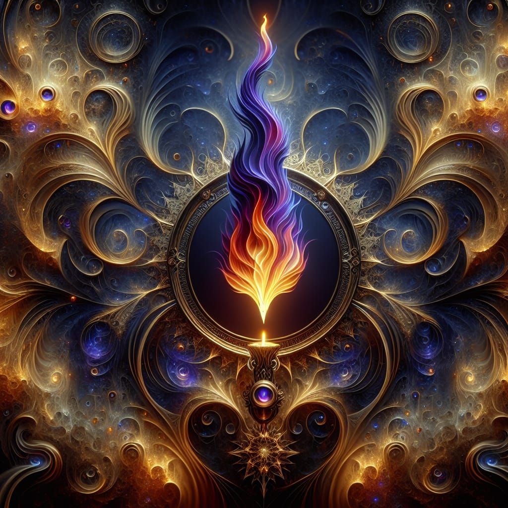 Gold and Violet Flame Protection: Detailed Matte Painting