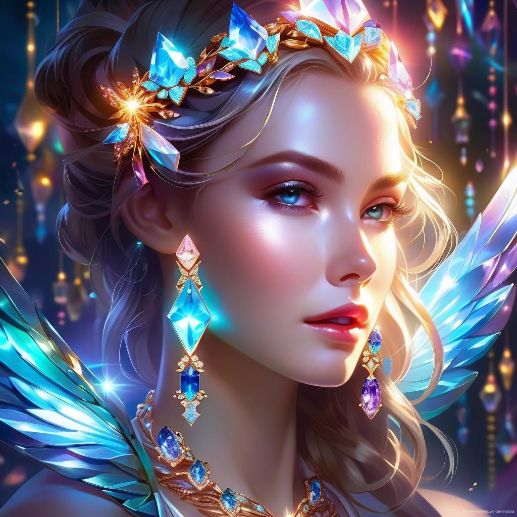 Glowing Gem Necklace in Hyperrealistic Concept Art