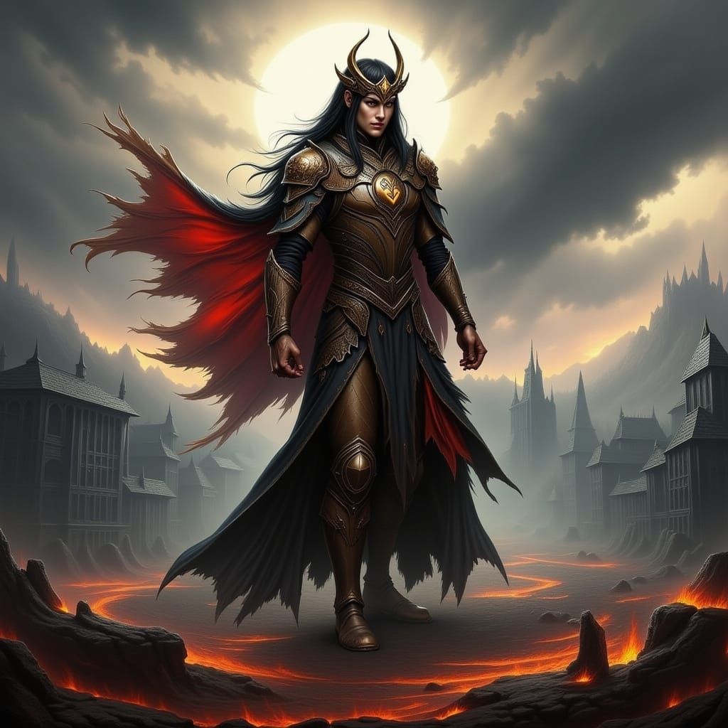 Surreal Fantasy Steed in Vibrant Cyberpunk Landscape