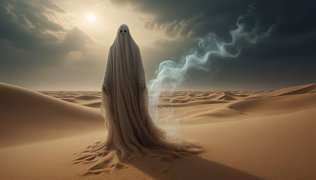 Ethereal Desert Ghost in Detailed Digital Painting