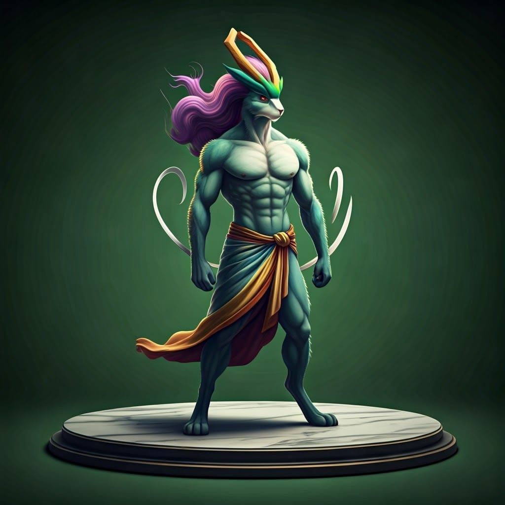 Cyberpunk Suicune: A Majestic Figure in Modern Elegance