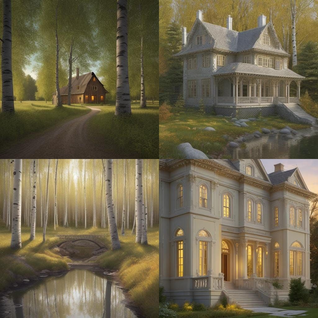 Picturesque Manor House in Hyperrealistic Academic Art