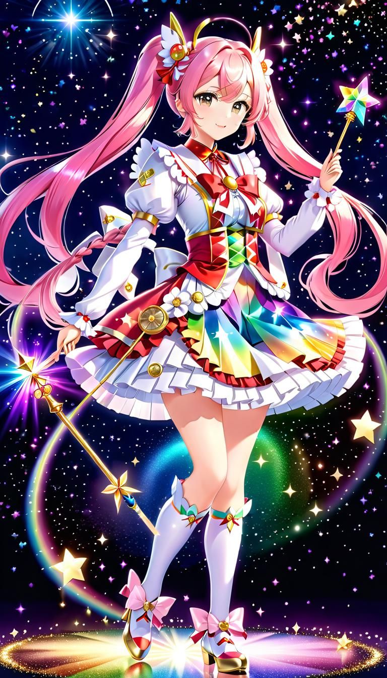 Magical Girl Transformation in Anime Style