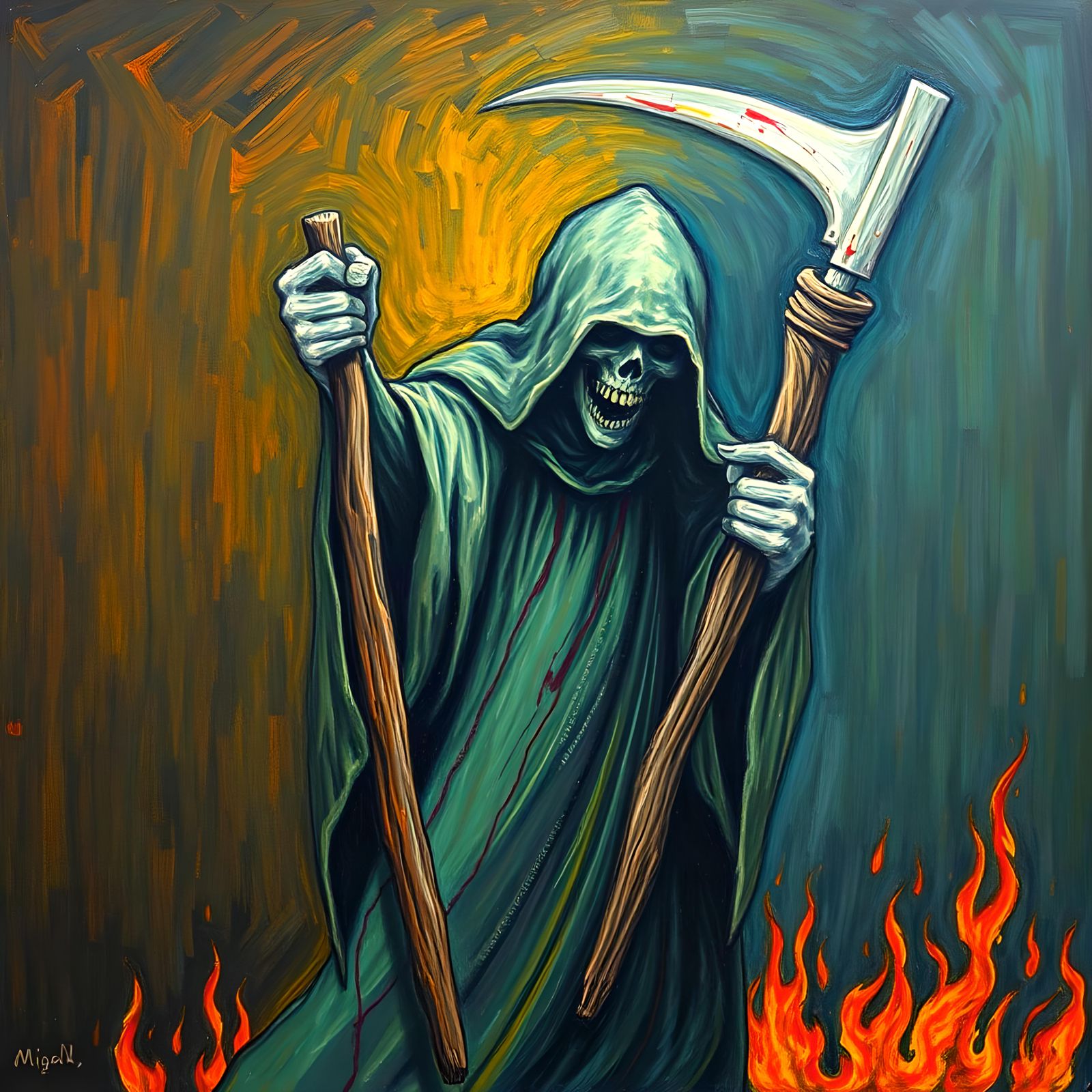 Grim Reaper in Fauvist Expressionist Style