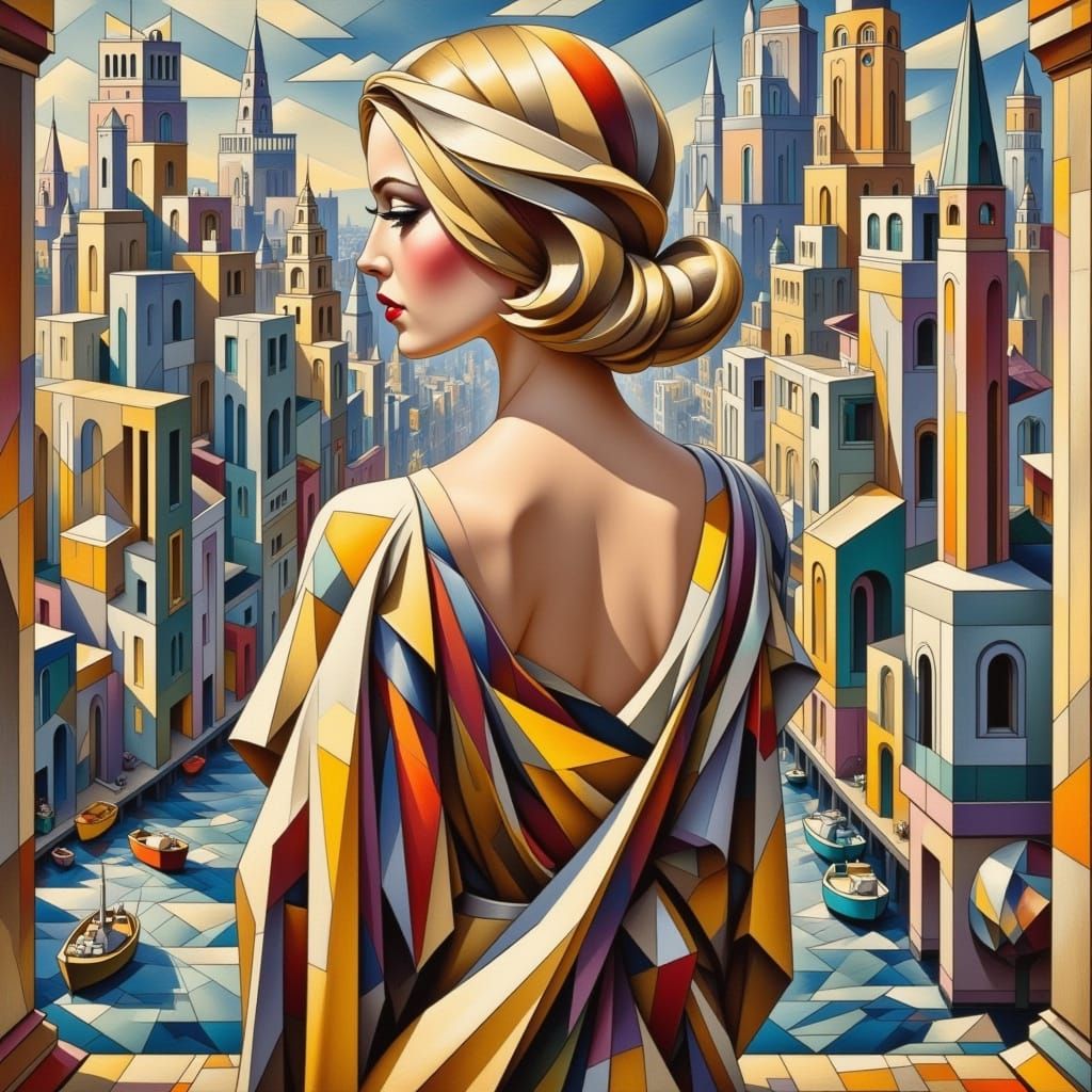 <lora:Cubist Flux:1.0>PPG<lora:INDIGO NOON:0.1>