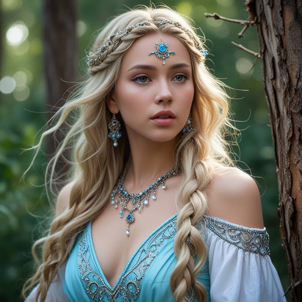 Exotic Eastern Princess in Enchanted Forest