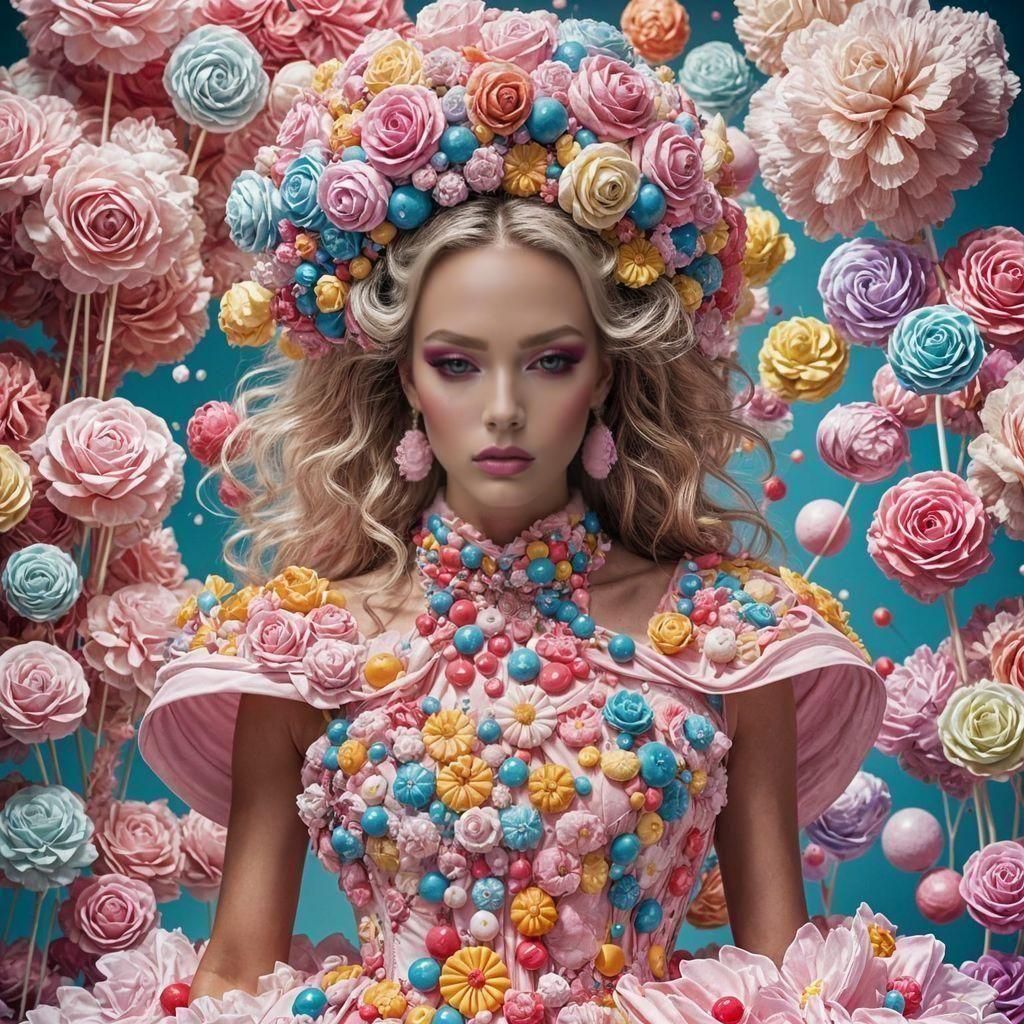 Candy Couture Dress for Runway Magazine: Hyperrealistic Art