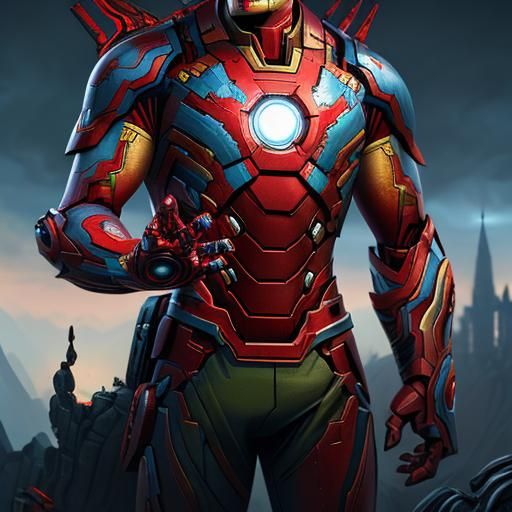 Detailed Matte Painting of Iron Man